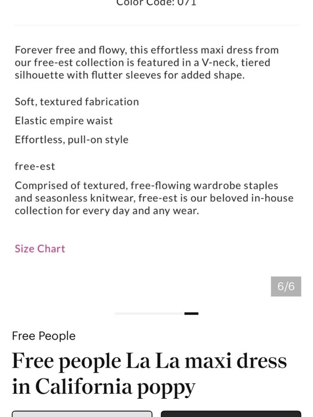 Free People La La Maxi Dress in California Poppy - Picture 7 of 7